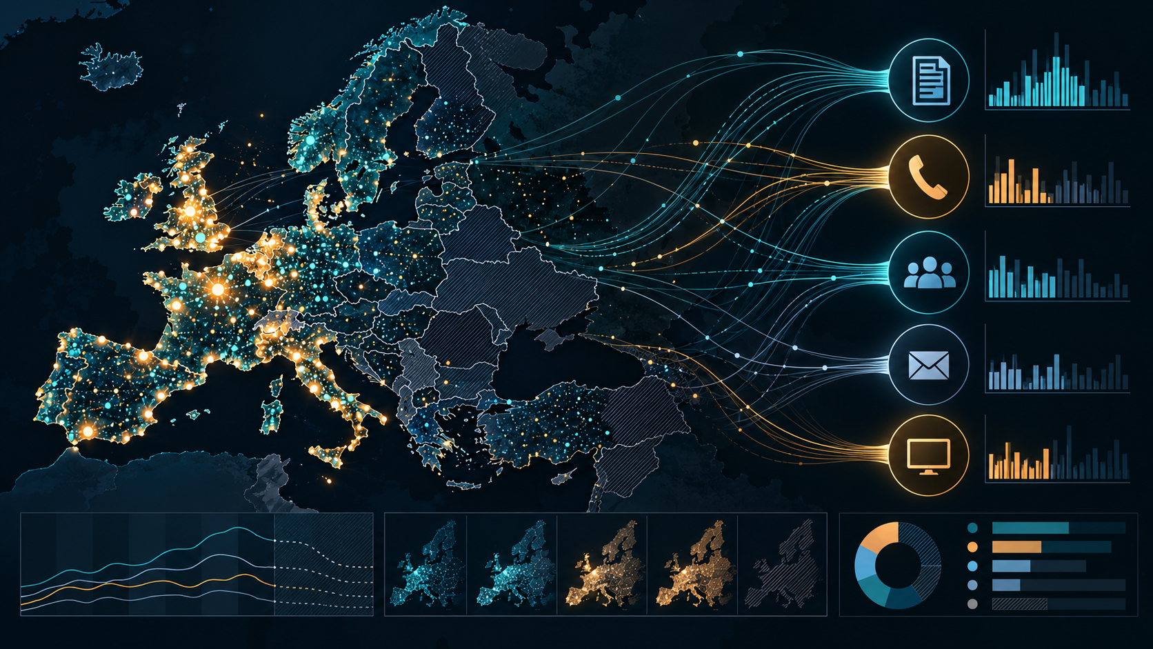 Data illustration of European reporting channels and uneven coverage; report counts do not measure underlying phenomenon frequency.